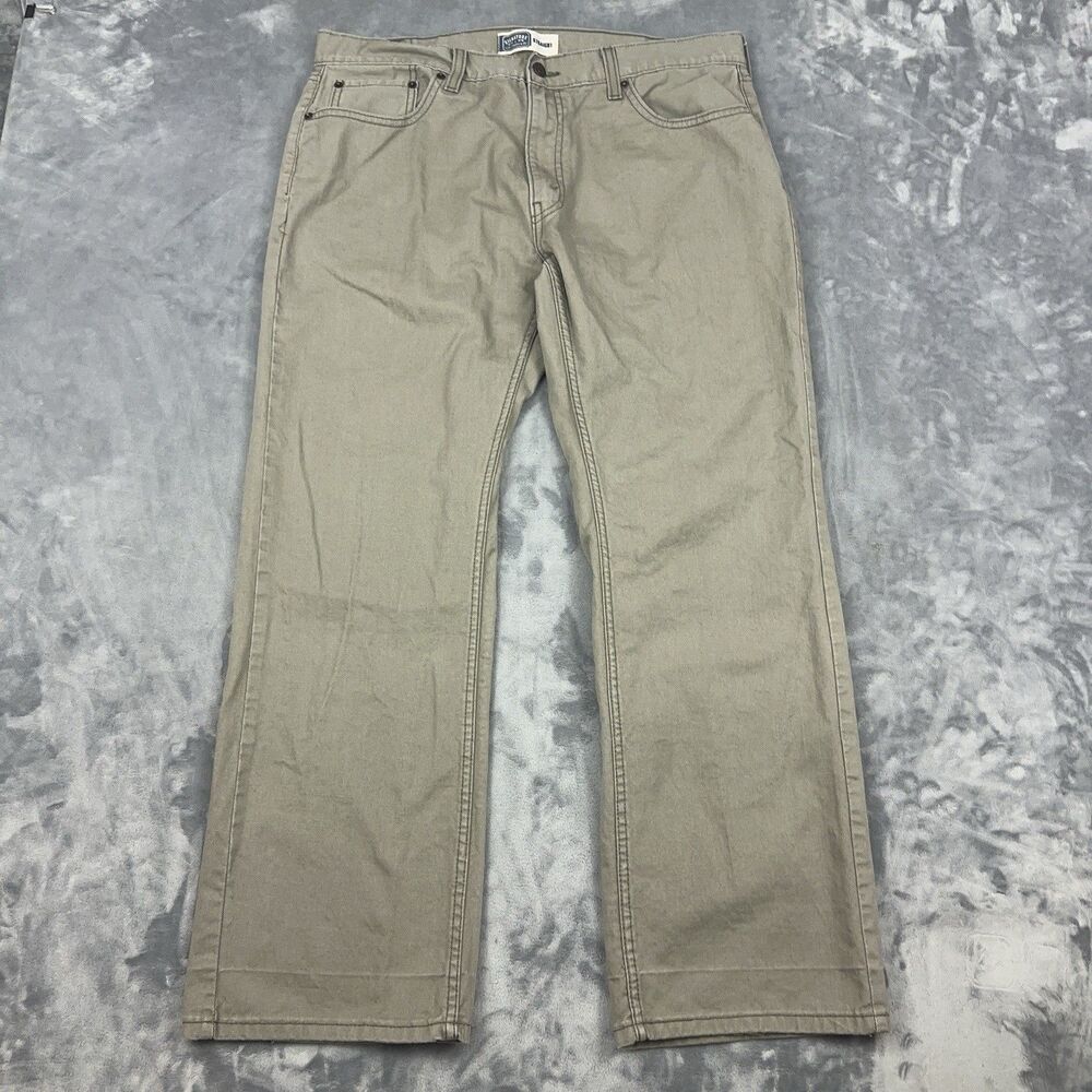Levi Strauss Signature Jeans Mens 36x30 Taupe Beige Straight Fit 5 Pocket Denim